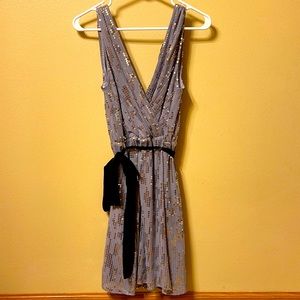 Express Women’s Size M Dress -Sequined Silver with black Belt
